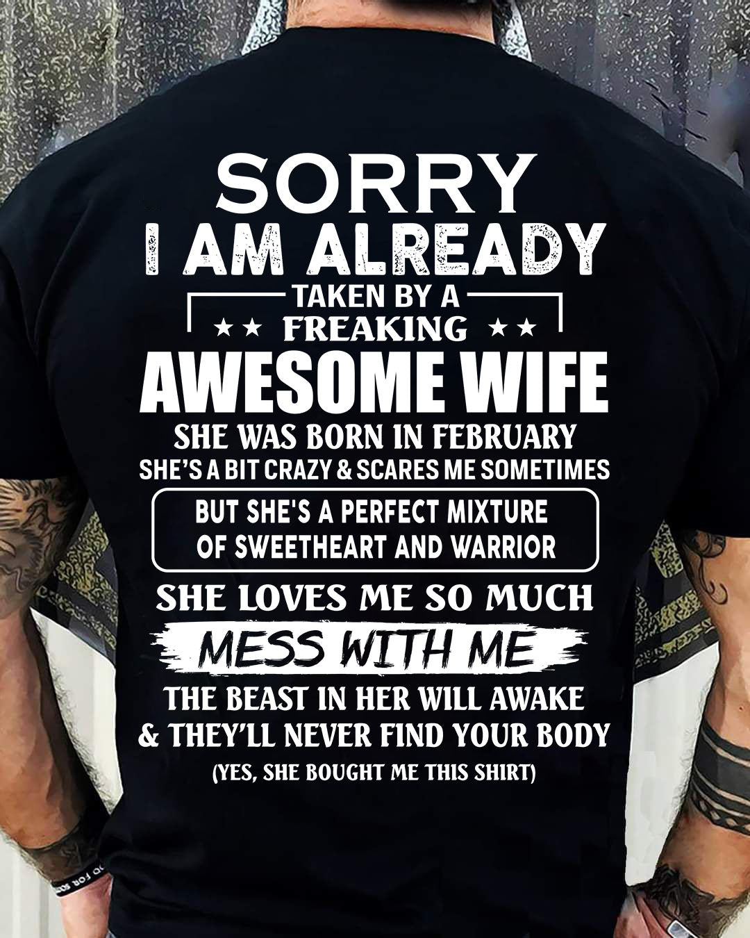 wife February - Perfect gift for your husband From Wife - NGHL02 (SKU68-86-02)