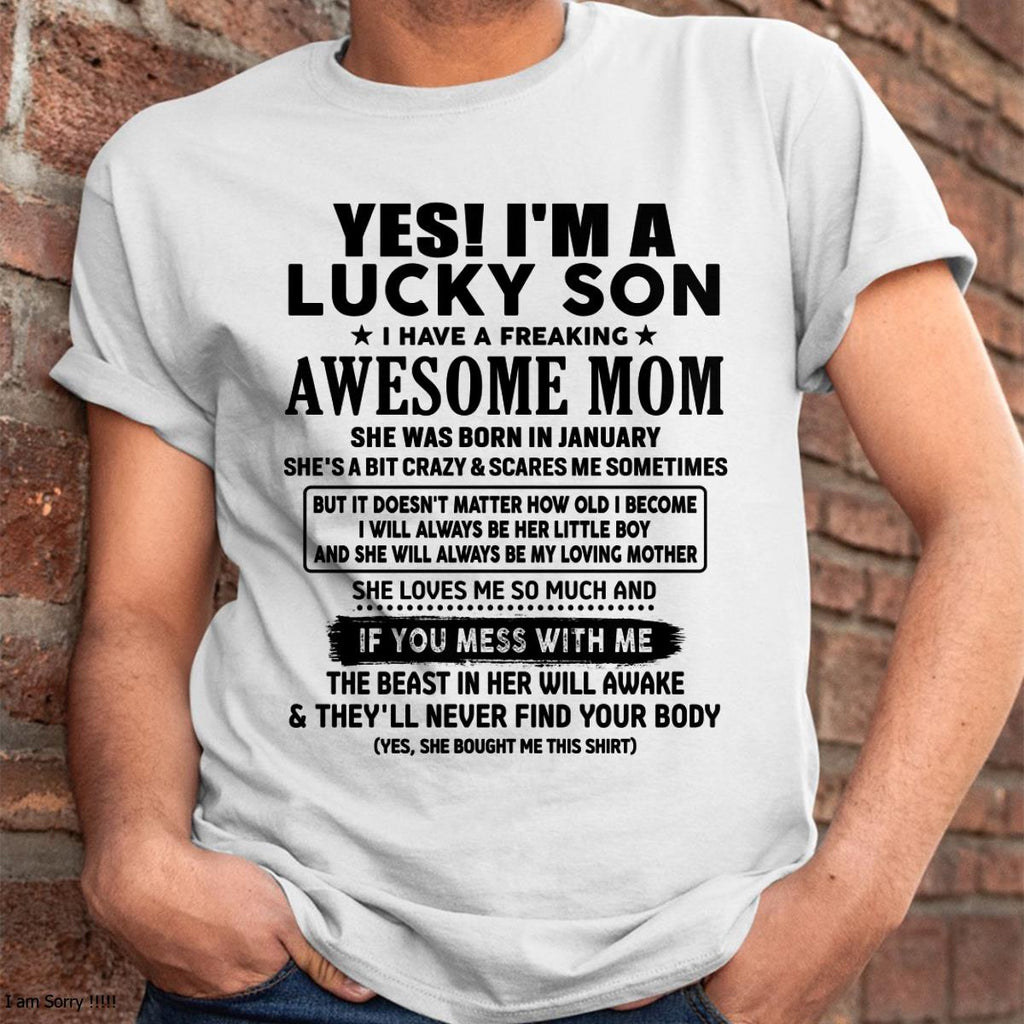 January - I am Lucky Son - Gift For Son From Mom - NGHL01 - (SKU-T1206LMS-01)