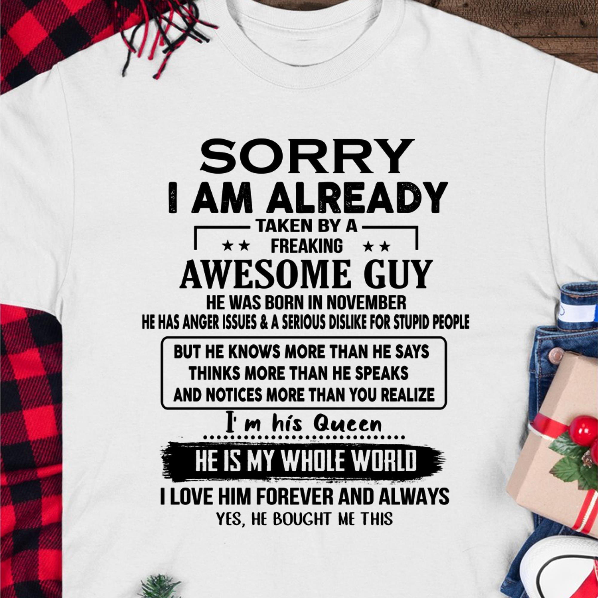 November - Awesome Guy - Perfect gift for your girlfriend or wife From Husband - NGHL11 (SKUT08-11-11)