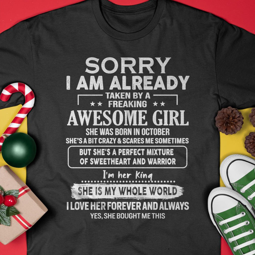 October - Awesome Girl - Perfect Gift For Your Boyfriend, Husband From Wife - NGHL10 (SKU04-86MT-10)