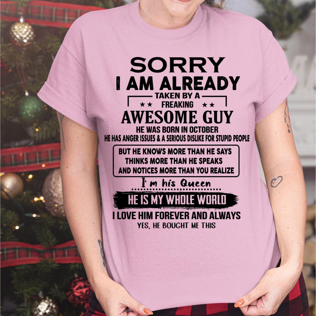 October - Awesome Guy - Perfect gift for your girlfriend or wife  From Husband - NGHL10 (SKUT08-11-10)