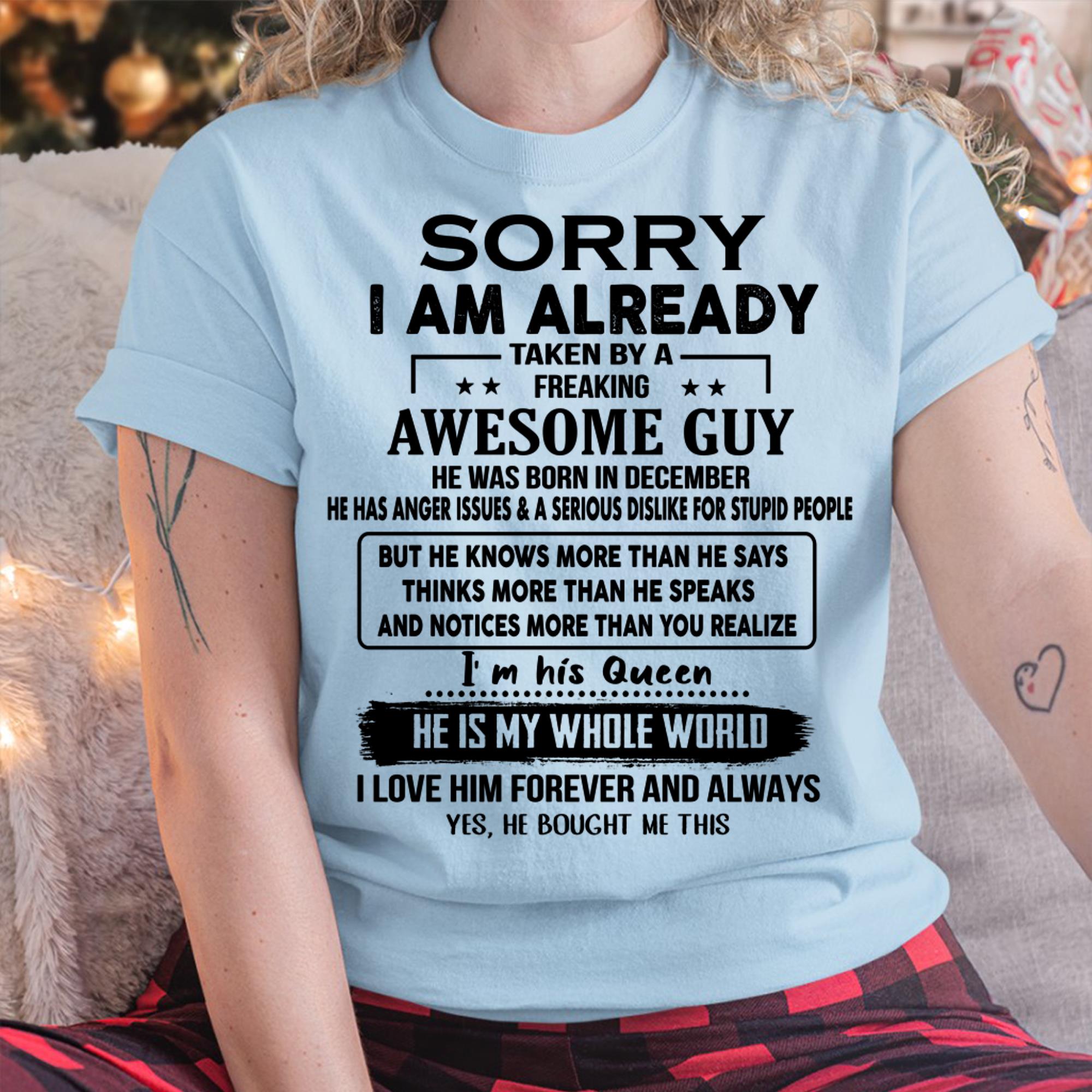 December - Awesome Guy - Perfect gift for your girlfriend or wife From Husband - NGHL12 (SKUT08-11-12)