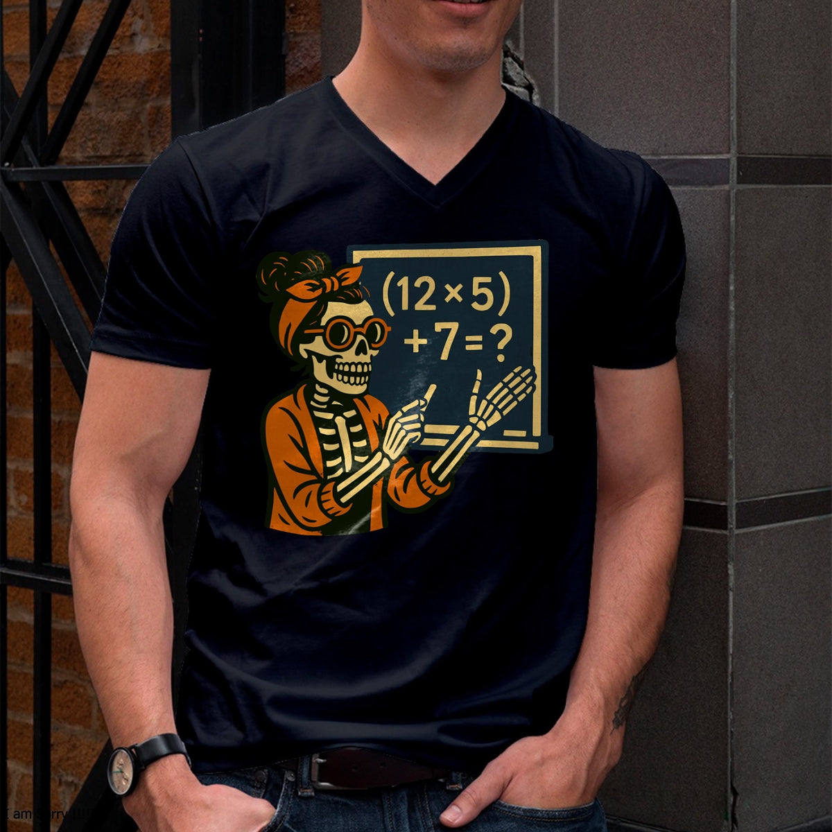 67 Teacher Halloween Skeleton Six Seven Meme Brainrot Math T-Shirt - Halloween Unisex T-Shirt/Hoodie - NGHL00