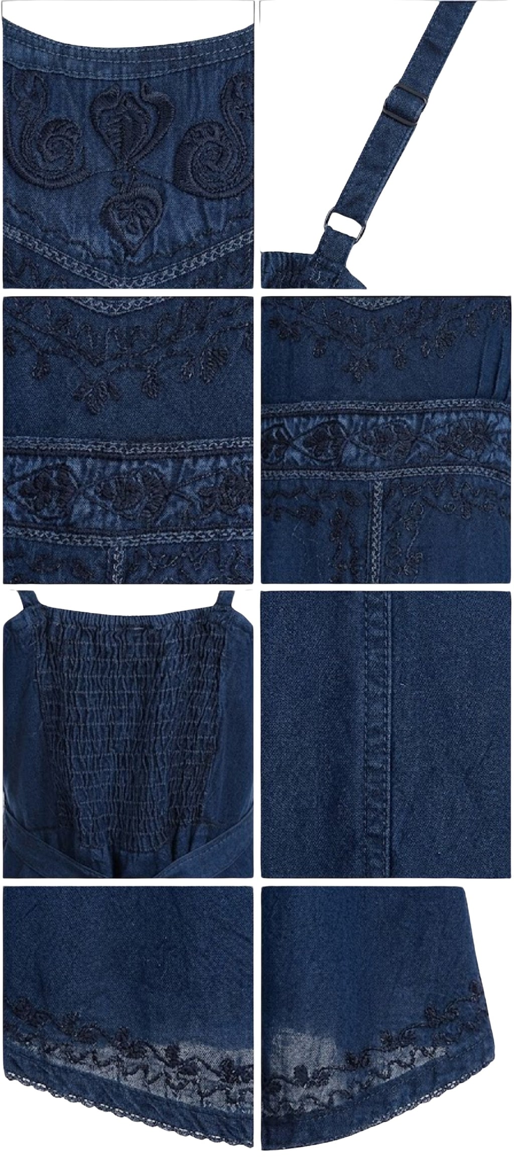 Sakkas Markay Short Mid Length Spaghetti Strap Sleeveless Embroidered Batik Dress