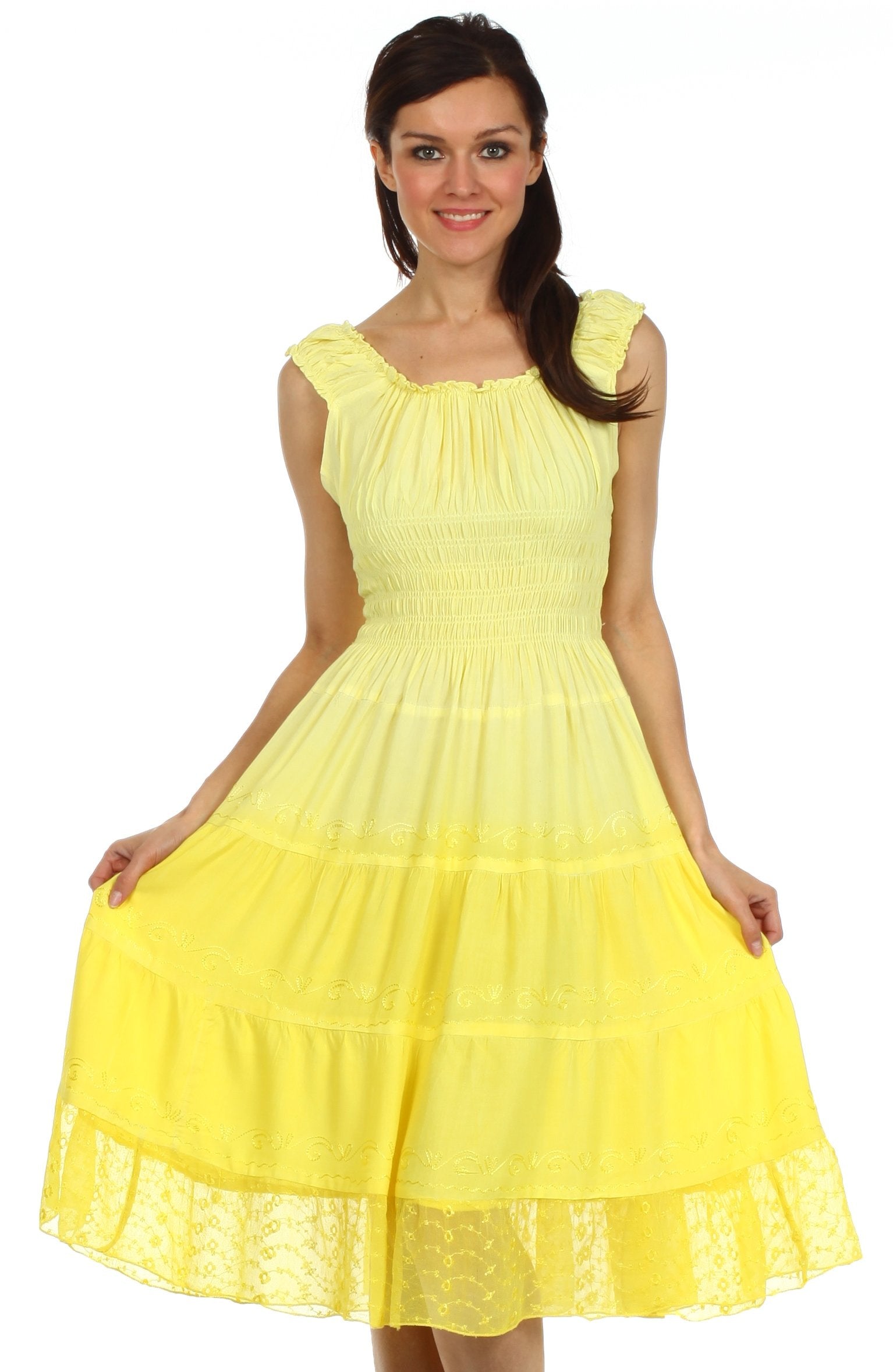 Sakkas Spring Maiden Ombre Peasant Dress