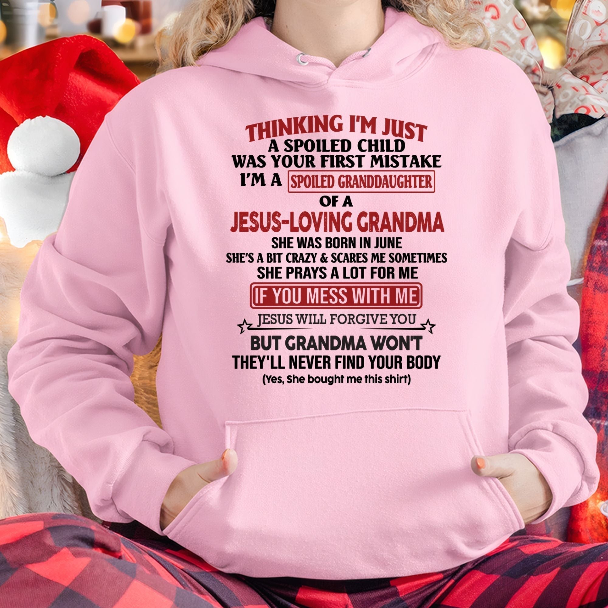 Christian Girl Shirt – Spoiled by Grandma June Edition – From Grandma to Granddaughter NGHL06 (SKU07-181-06)