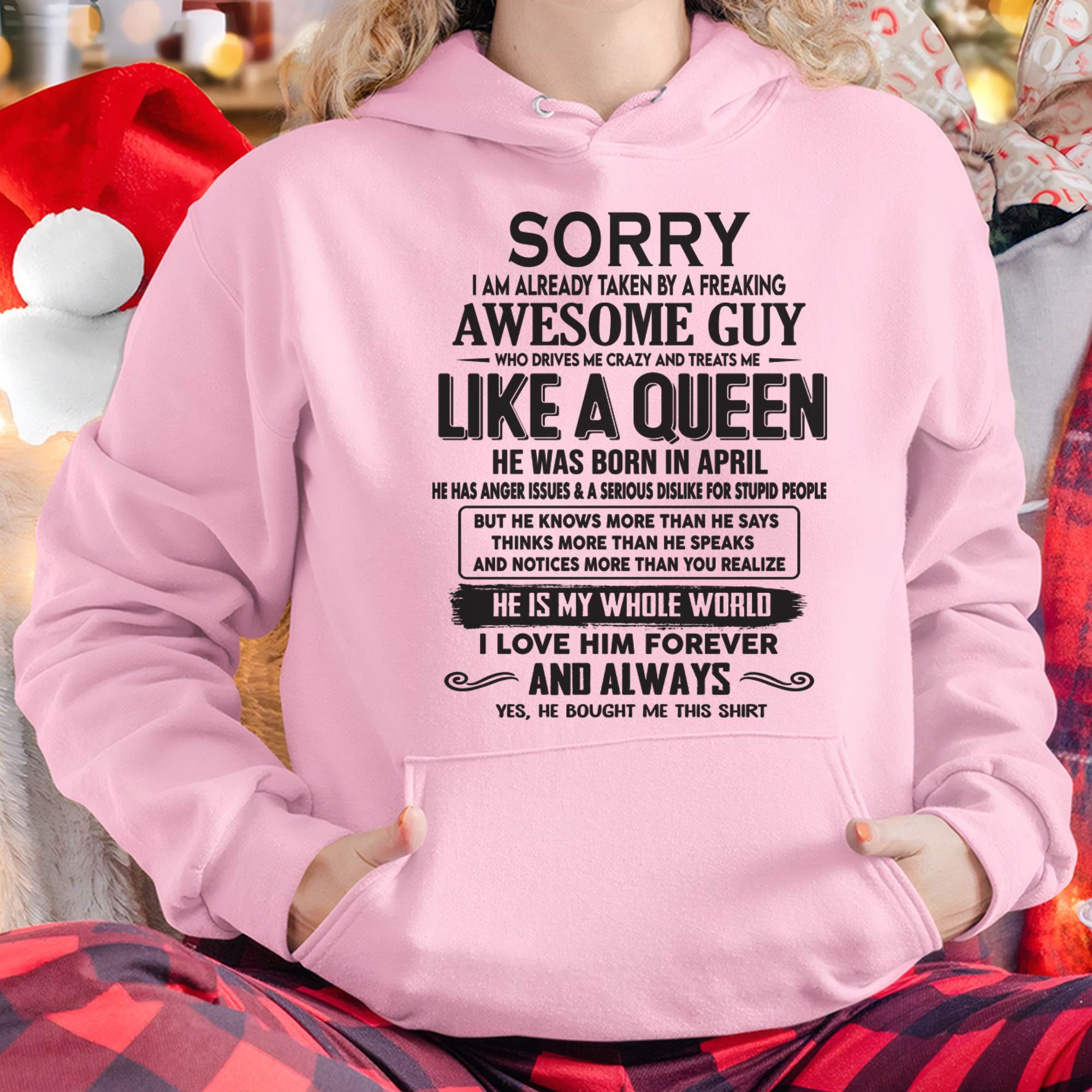 April - Sorry I am already taken by a freaking awesome guy - Gift for Wife From Husband - NGHL04 (SKU08-25-04)