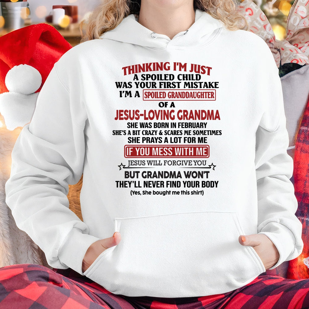 Christian Girl Shirt – Spoiled by Grandma February Edition – From Grandma to Granddaughter NGHL02 (SKU07-181-02)
