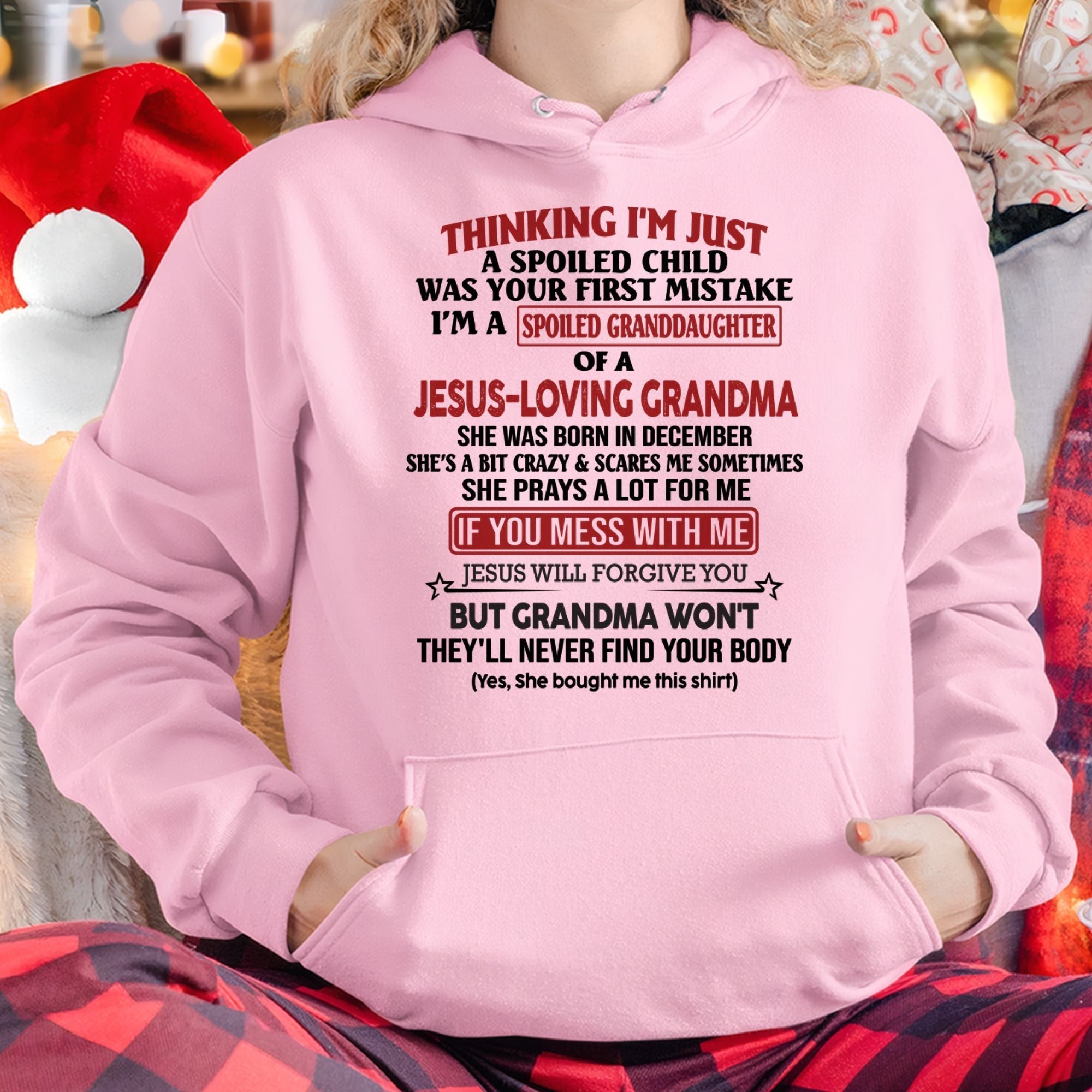 Christian Girl Shirt – Spoiled by Grandma December Edition – From Grandma to Granddaughter NGHL12 (SKU07-181-12)