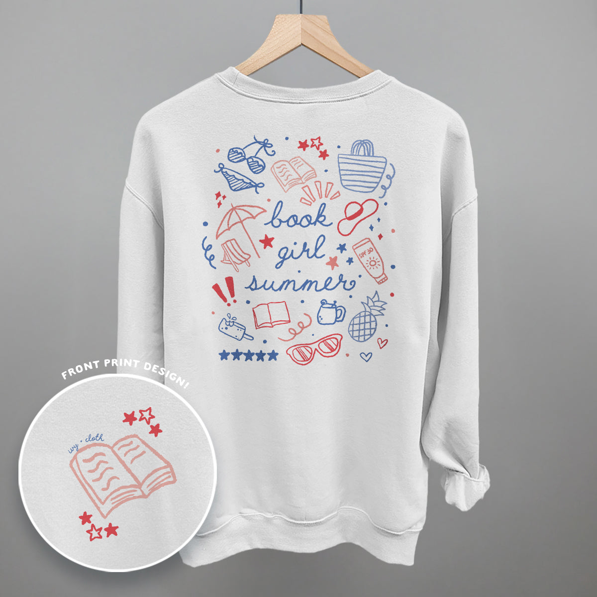 Book Girl Summer Colorful (Back Print)