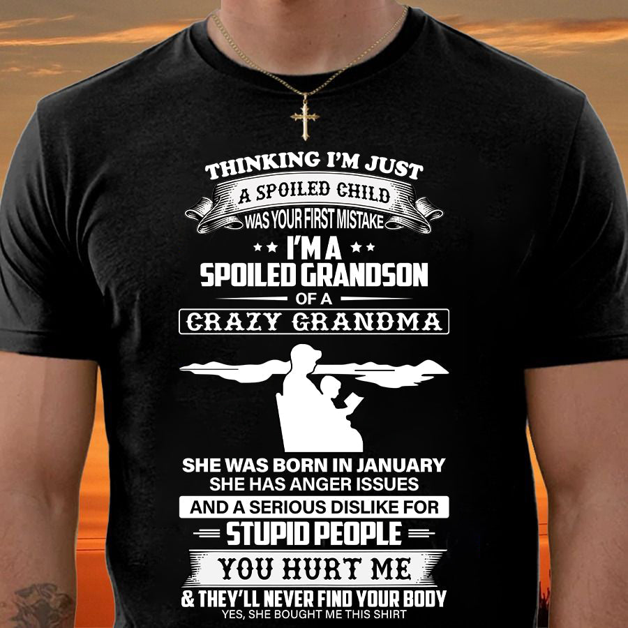 Spoiled by Grandma Shirt January Edition – From Grandma to Grandson NGHL01 (SKU-GMS2-01)
