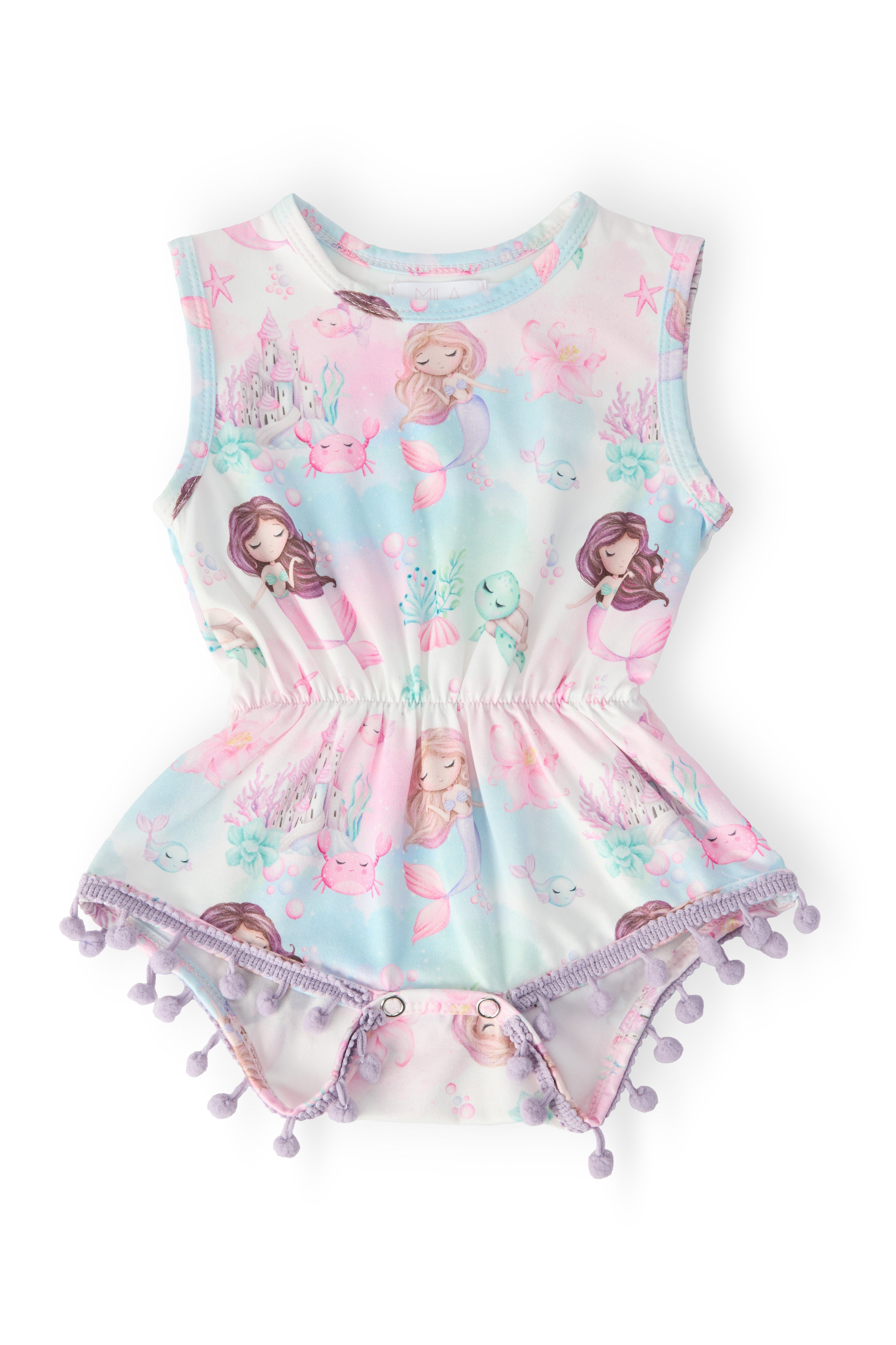 Mermaid Fairytale Pom Pom Romper