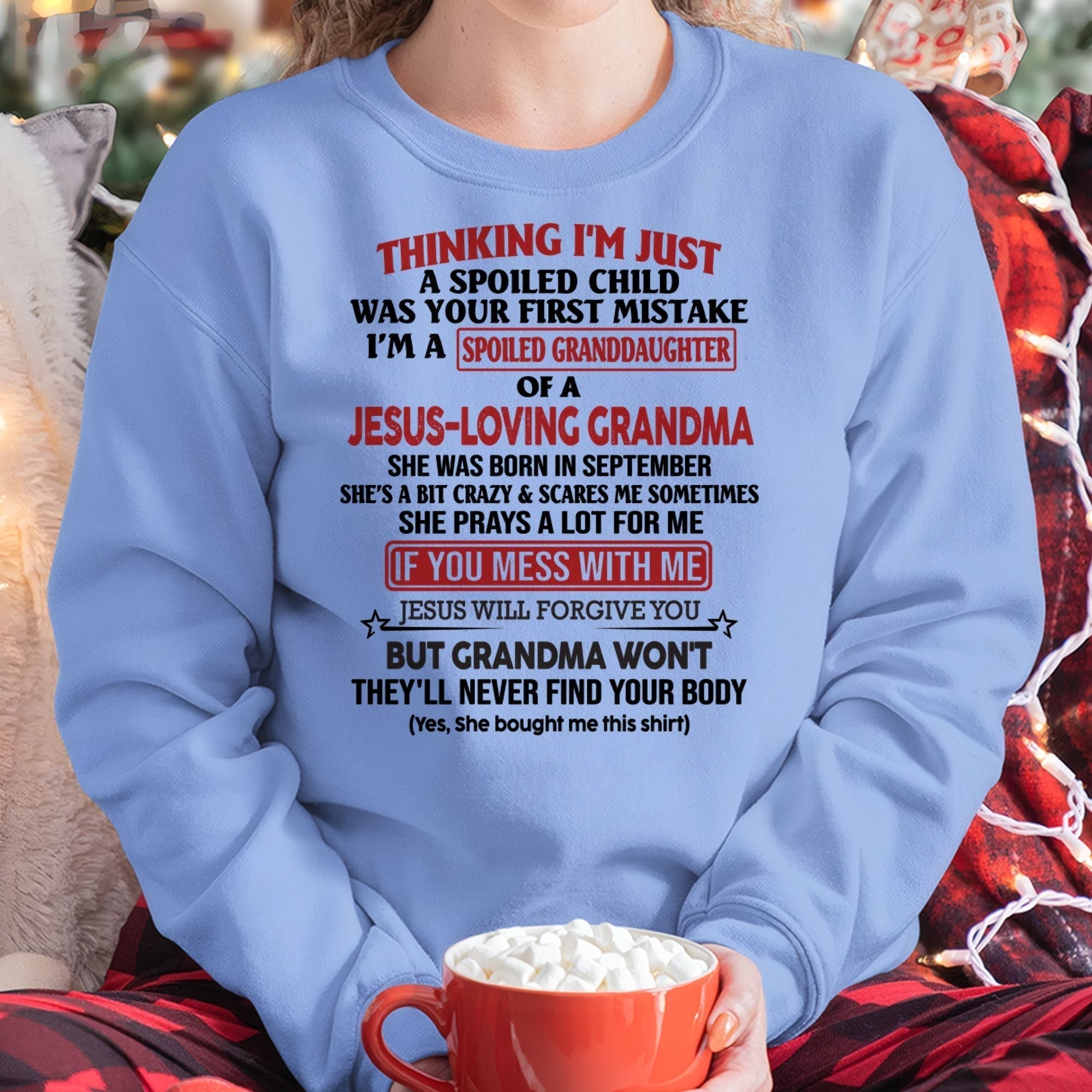 Christian Girl Shirt – Spoiled by Grandma September Edition – From Grandma to Granddaughter NGHL09 (SKU07-181-09)