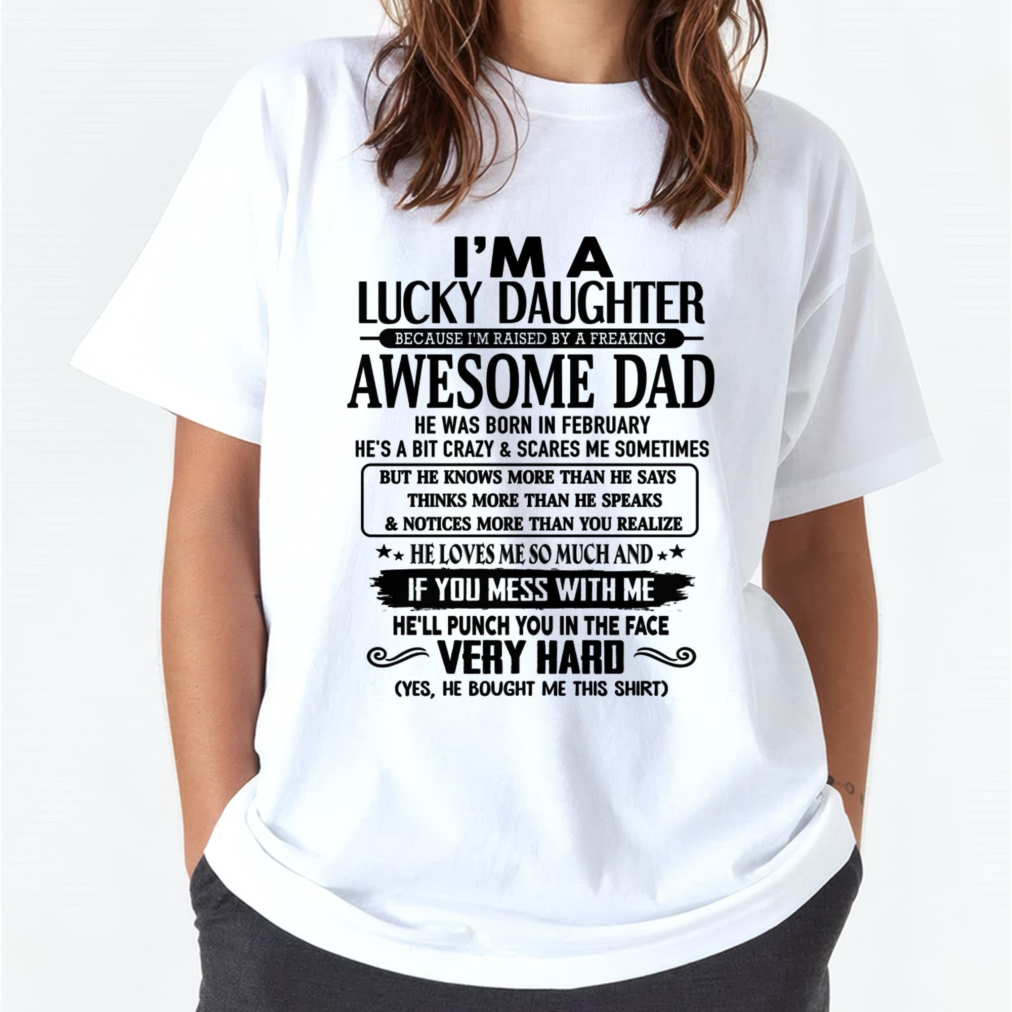 February - I'm Lucky Daughter - Gift for Daughter from Dad - NGHL02 (SKU-TLUCKYDD-02)