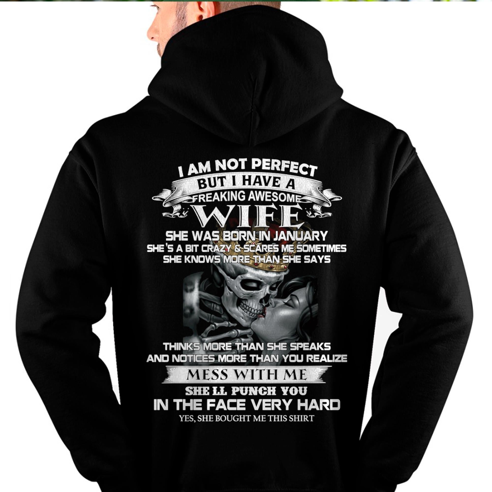 January - I Am Not Perfect But I Have A Freaking Awesome Wife - Gift For Husband From Wife - NGHL01 (SKU06-34-01)