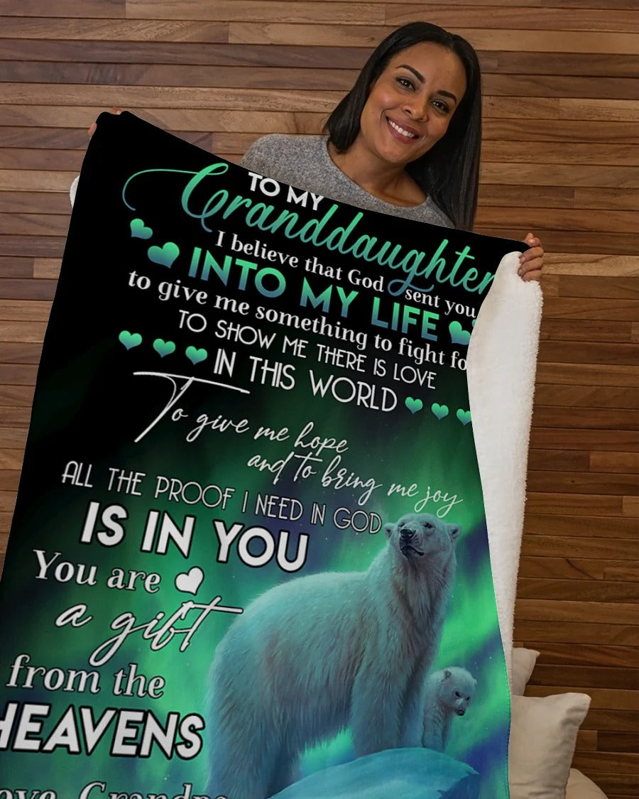 TO MY GRANDDAUGHTER - GIFT FOR GRANDDAUGHTER - Sherpa Fleece Quilt Blanket (SKUB09-134)