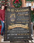 BLANKET FOR GRANDSON – COMFORT & WARMTH GIFT FROM GRANDMA  Sherpa Fleece Quilt Blanket NTTD00 (SKUB09-43)