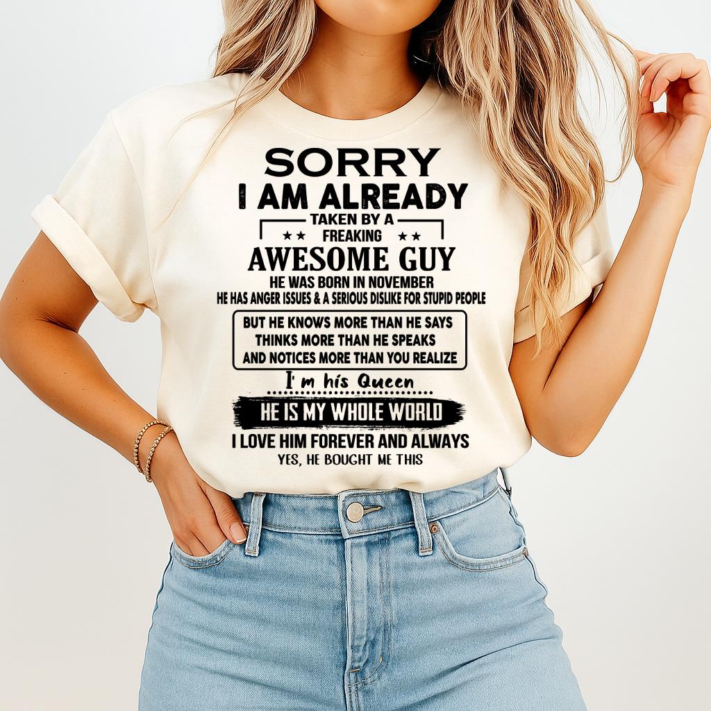 November - Awesome Guy - Perfect gift for your girlfriend or wife From Husband - NGHL11 (SKUT08-11-11)