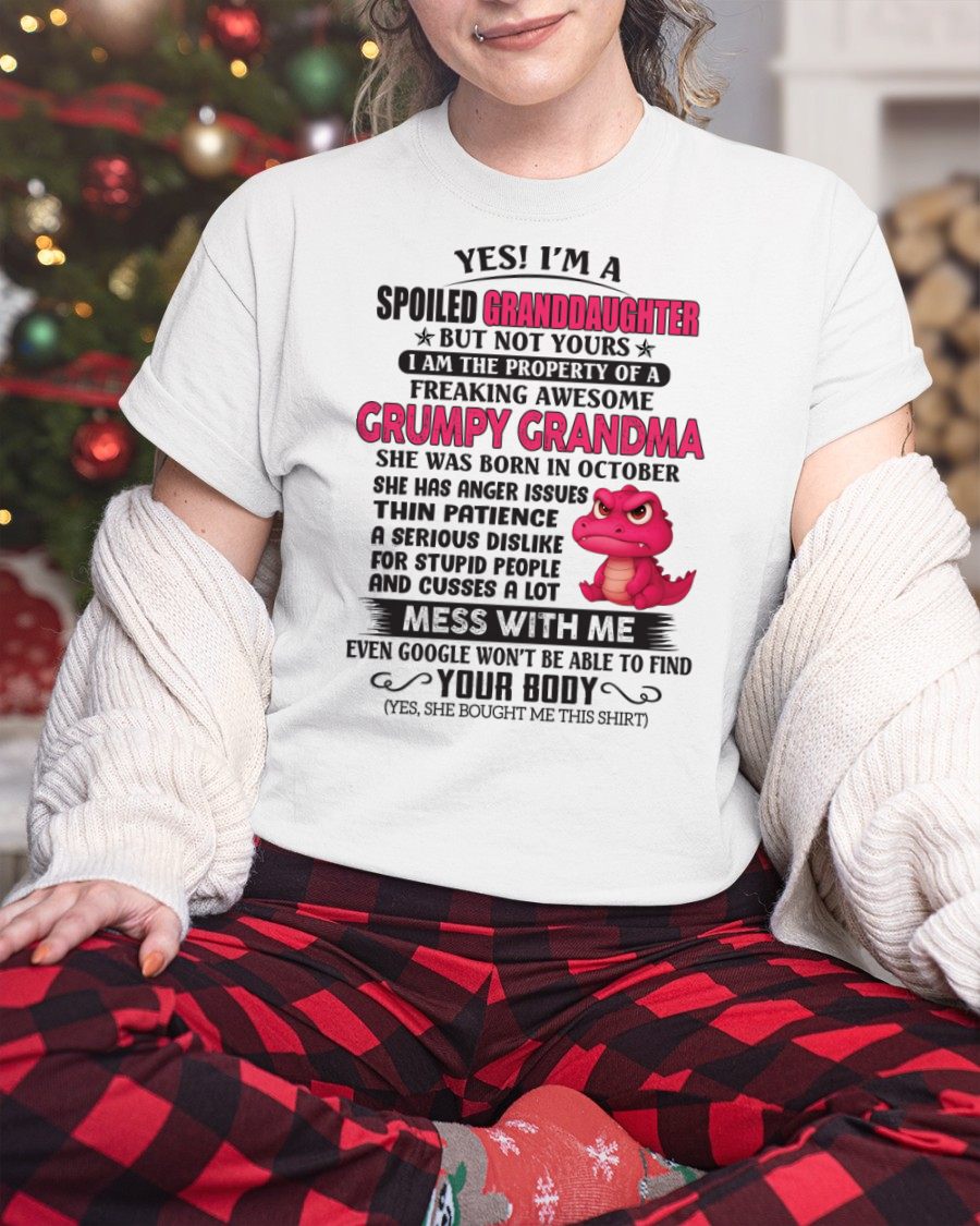 OCTOBER - YES, I'M A SPOILED GRANDDAUGHTER - GIFT FROM GRANDMA - NGHL10 (SKU09-96-10)