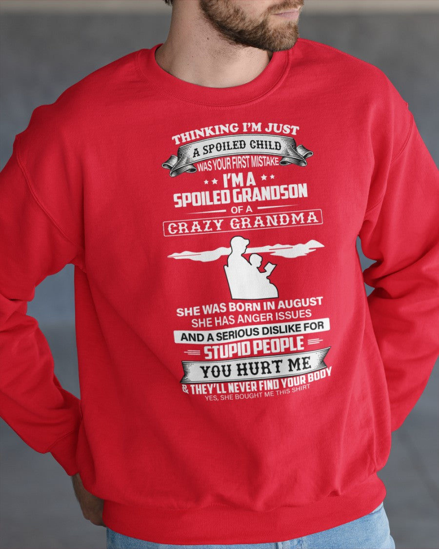 Spoiled by Grandma Shirt August Edition – From Grandma to Grandson NGHL08 (SKU-GMS2-08)