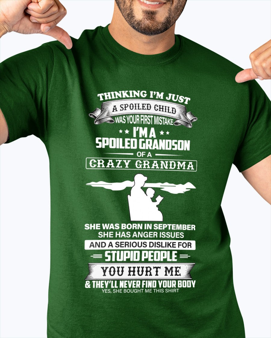 Spoiled by Grandma Shirt September Edition – From Grandma to Grandson NGHL09 (SKU-GMS2-09)
