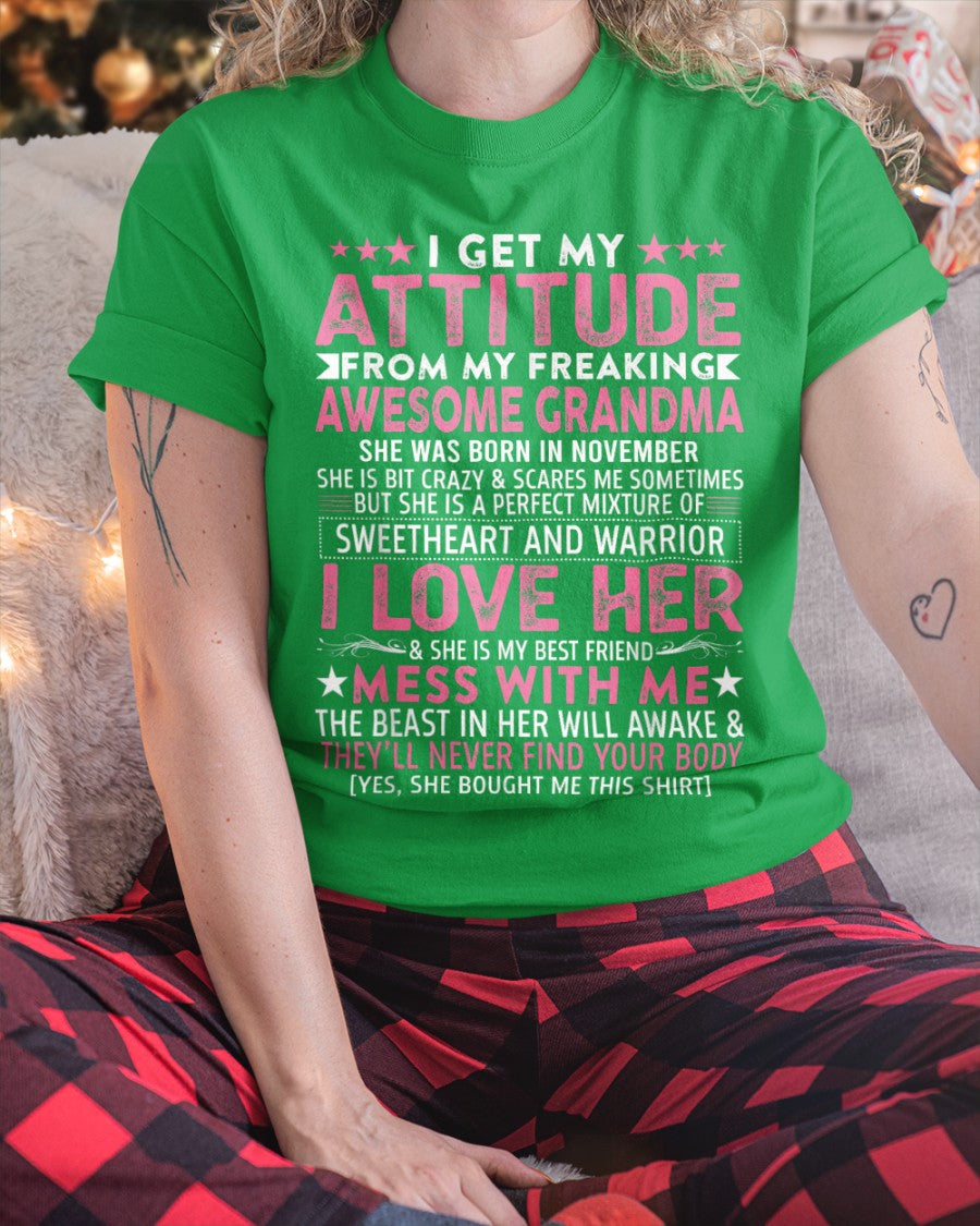 I GET MY ATTITUDE FROM MY GRANDMA NOVEMBER EDITION – FROM GRANDMA TO GRANDDAUGHTER NGHL11 (SKU07-163-11)