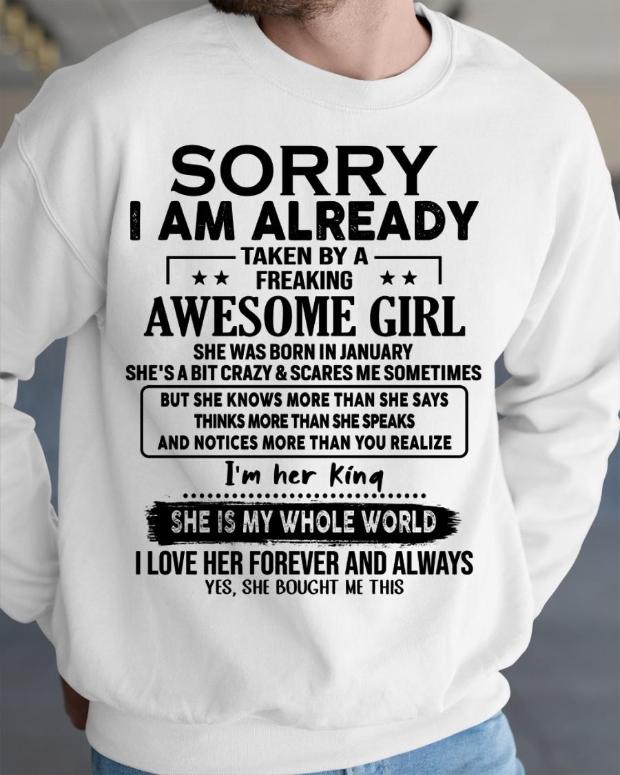 January - Awesome Girl born in January - Special gift for your boyfriend - From Wife NGHL01 (SKU.AT16)