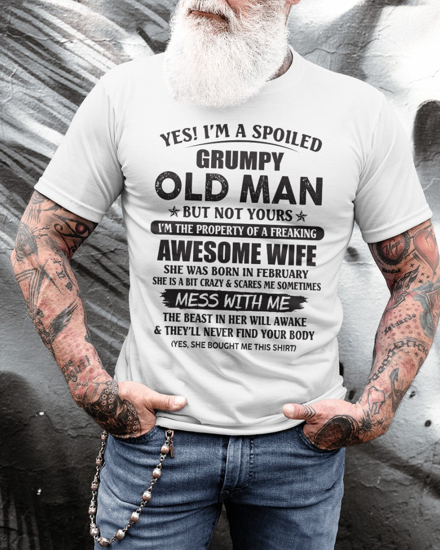 Awesome wife February - Perfect gift for your husband from wife - NGHL02 (SKU96-68-02)