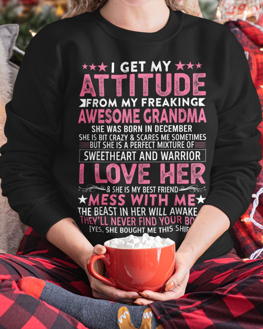 I GET MY ATTITUDE FROM MY GRANDMA DECEMBER EDITION – FROM GRANDMA TO GRANDDAUGHTER NGHL12 (SKU07-163-12)