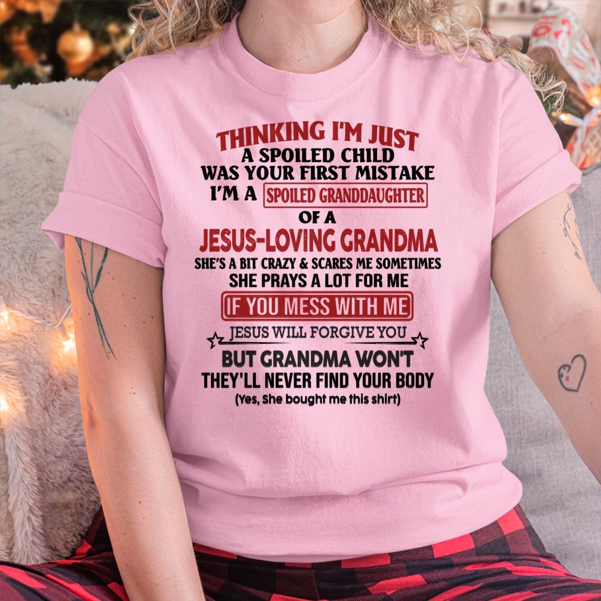 Christian Girl Shirt – Spoiled by Grandma – From Grandma to Granddaughter NGHL00 (SKU07-181-00)