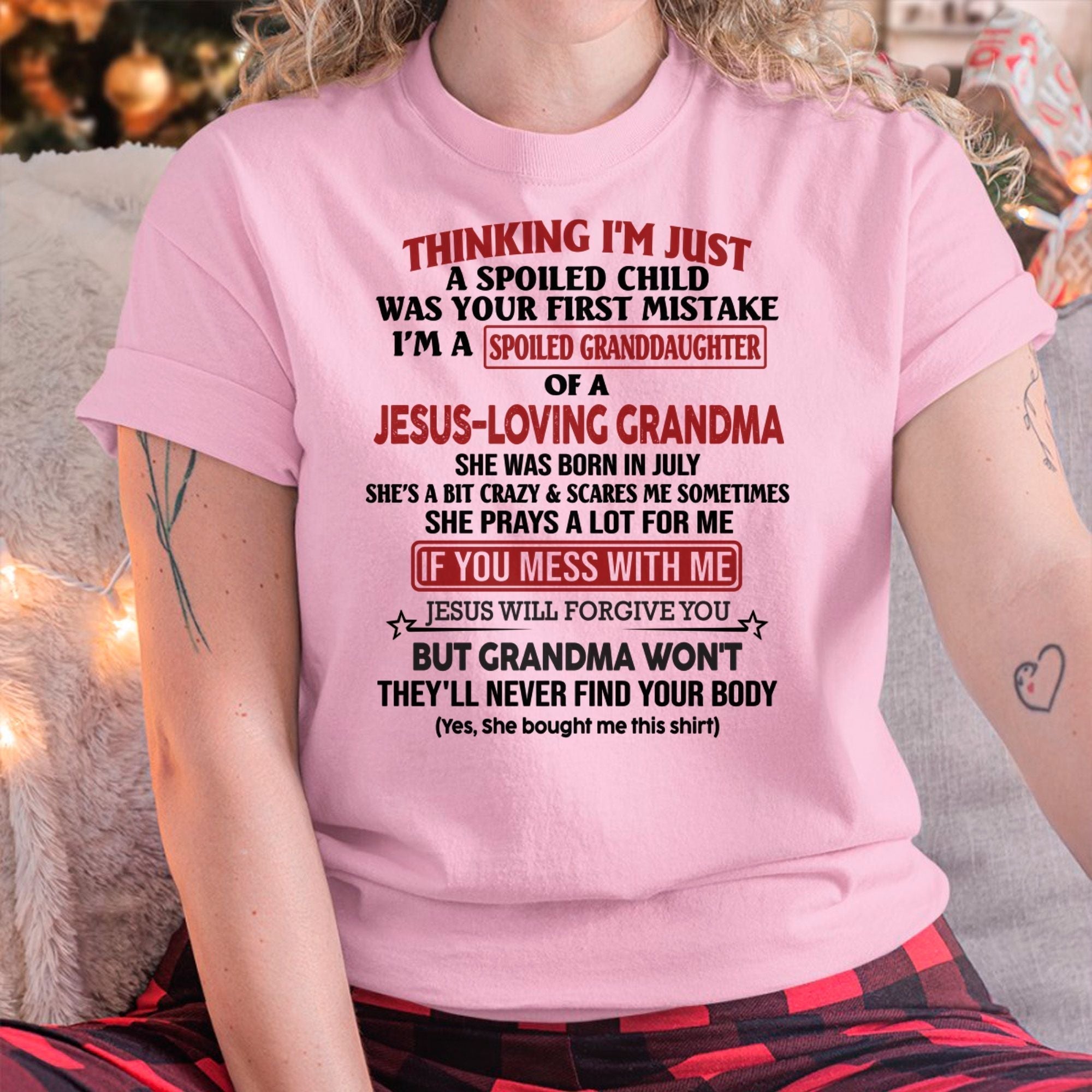 Christian Girl Shirt – Spoiled by Grandma July Edition – From Grandma to Granddaughter NGHL07 (SKU07-181-07)